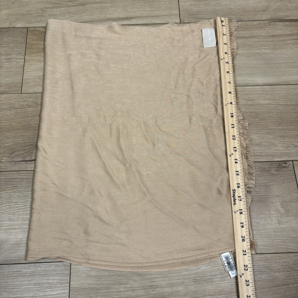 Calvin Klein Women's Soft Lightweight Viscose Wrap Scarf Beige Tan Super Soft OS - Picture 3 of 6